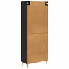 vidaXL Highboard Crni hrast 69,5 x 34 x 180 cm Konstruirano drvo