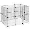 vidaXL Kavez za ljubimce s 20 panela i vratima crni 105 x 70 x 70 cm čelični