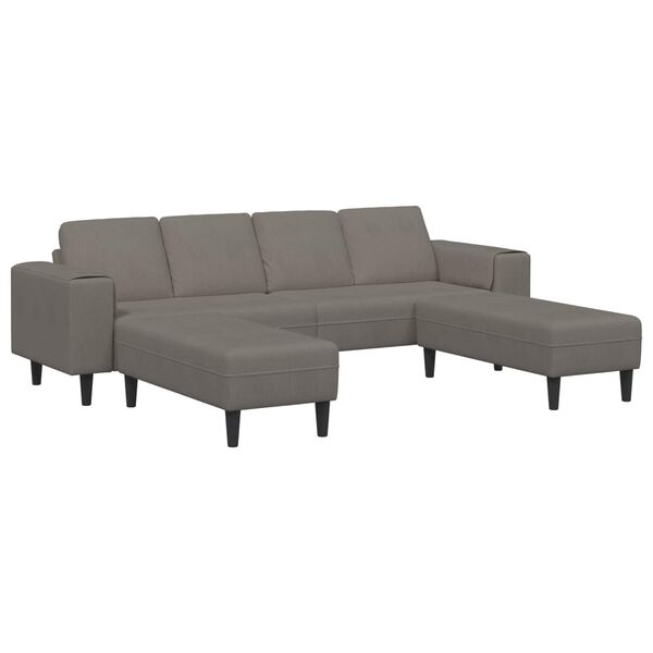 vidaXL Sofa s jastukom Svijetlo siva 250 x 188 x 76 cm Kordura tekstil