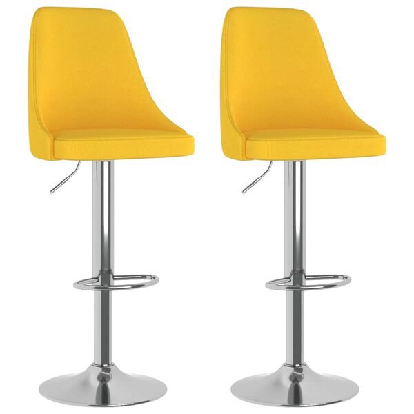 vidaXL Barski stolci od tkanine 2 kom boja senfa