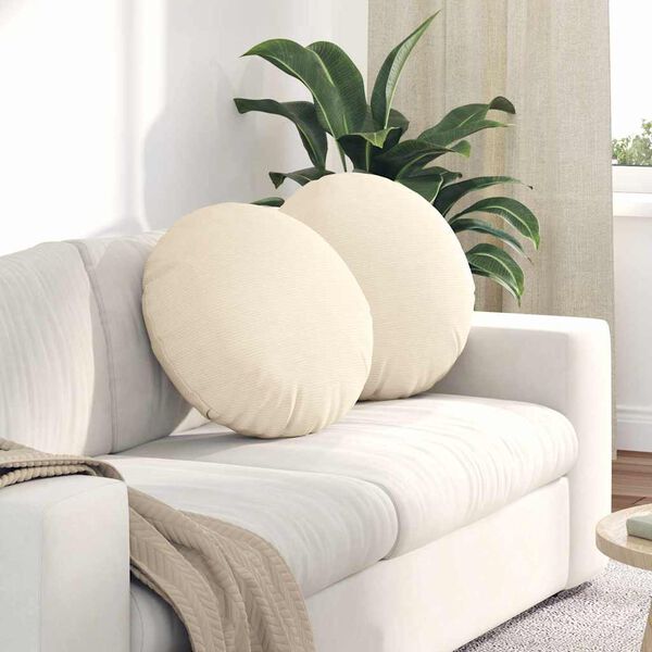 vidaXL Jastučići za sjedenje 2 pcs Krema &Oslash; 50 cm Kordura tekstil