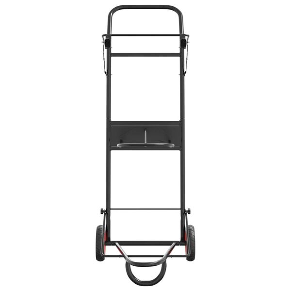 vidaXL Sklopiva kolica za sedlo crna od čelika