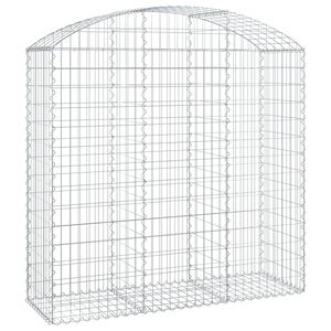vidaXL Gabionska ko&scaron;ara s lukom 150x50x140/160 cm pocinčano željezo