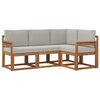 vidaXL Set vanjskih sofa 4 kom. Prirodna i svijetlo siva