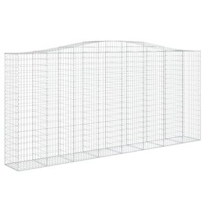 vidaXL Gabionska ko&scaron;ara s lukom 400x50x180/200 cm pocinčano željezo