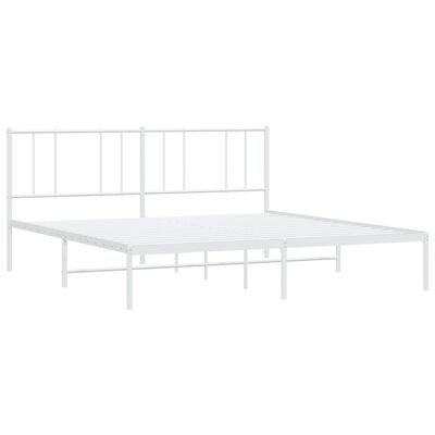 vidaXL Metalni okvir za krevet s uzglavljem bijeli 200x200 cm