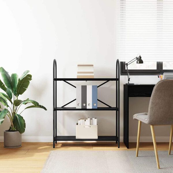 vidaXL Polica Crni hrast 80 x 30 x 109 cm Konstruirano drvo