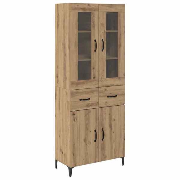 vidaXL Highboard Umjetnički hrast 69,5 x 34 x 180 cm Konstruirano drvo