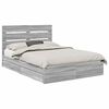 vidaXL Krevet s od storage Siva Sonoma 150 x 200 cm Konstruirano drvo