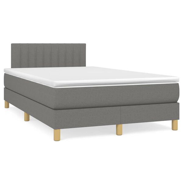 vidaXL Krevet box spring s madracem tamnosivi 120 x 190 cm tkanina