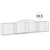 vidaXL Lučne gabionske ko&scaron;are 15 kom 400x50x80/100cm pocinčano željezo