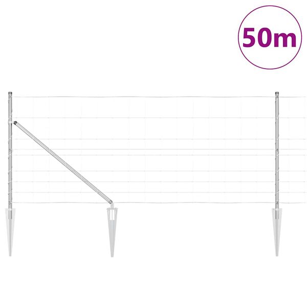 vidaXL Stup za ogradu Galvanizirano 50 x 1 m Čelik