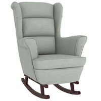 vidaXL Fotelja za ljuljanje s drvenim nogama svjetlosiva baršunasta