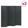 vidaXL Sobne pregrade s 5 panela 2 kom antracit 200 x 180 cm čelične