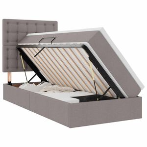 vidaXL Krevet s madracem i skladi&scaron;tem Sivo-smeđa 90 x 200 cm Poliester