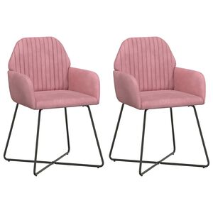 vidaXL Trpezarijske stolice 2 pcs Bar&scaron;un Ružičasta 55 x 50 x 84 cm