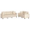 vidaXL 2-dijelni set sofa s jastucima bež od mikrovlakana