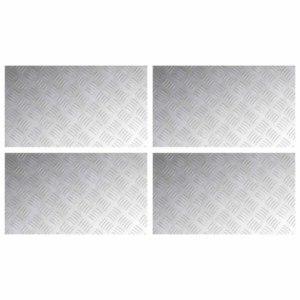vidaXL Stepenica Pravokutni 4 pcs Srebrno 70 x 40 cm Aluminij