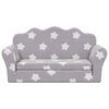vidaXL Dječji dvosjed na razvlačenje svjetlosivi sa zvijezdama pli&scaron;ani