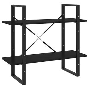 vidaXL Ormarić za knjige s 2 razine crni 80x30x70 cm masivna borovina