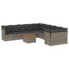 vidaXL 11-dijelni set vrtnih sofa od poliratana s jastucima sivi