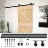 vidaXL Klizna vrata 80 x 210 cm Masivna borovina Prirodna i crna