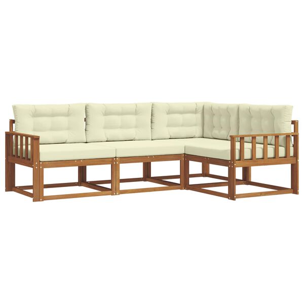 vidaXL Set vanjskih sofa s jastukom 4 pcs Prirodna i krem