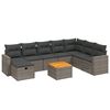 vidaXL 9-dijelni set vrtnih sofa od poliratana s jastucima sivi