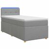 vidaXL Boxspring krevet s madracem Svjetlosiva 100 x 200 cm Tkanina