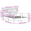 vidaXL Krevet s regalom za knjige bez madraca 140x190 cm od borovine