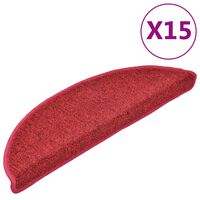 vidaXL Otirači za stepenice 15 kom bordo crveni 56 x 17 x 3 cm