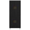 vidaXL Highboard Zidne Crni hrast 69,5 x 34 x 180 cm Konstruirano drvo