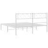vidaXL Metalni okvir za krevet s uzglavljem bijeli 135x190 cm