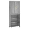 vidaXL Visoka komoda siva sonome 69,5x34x180 cm od konstruiranog drva
