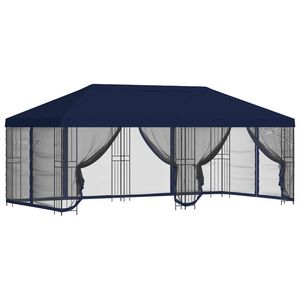 vidaXL Paviljon s bočnim stranama 6 x 3 m Plava Poliester i čelik