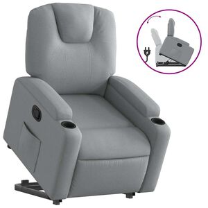 vidaXL Električni masažni naslonjač na podizanje od tkanine boja vina