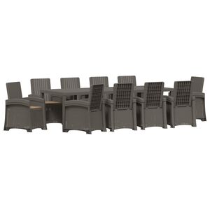 vidaXL Vrtni set za objed 11 kom. Svijetlosiva i taupe PP