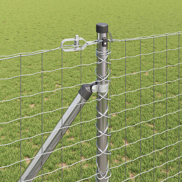 vidaXL Stup za ogradu Ostalo 26 pcs Siva 3,2 x 3,2 x 160 cm Čelik