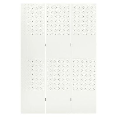 vidaXL Sobna pregrada s 3 panela bijela 120 x 180 cm čelična