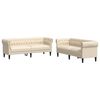 vidaXL 2-dijelni set sofa krem od tkanine