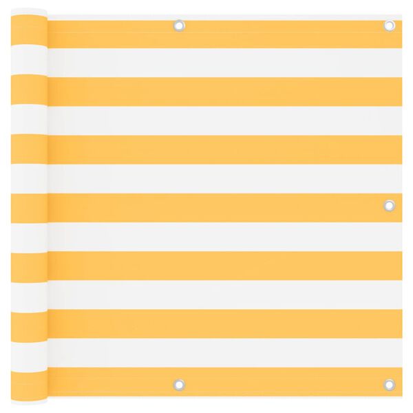 vidaXL Balkonski zastor bijelo-žuti 90 x 400 cm od tkanine Oxford