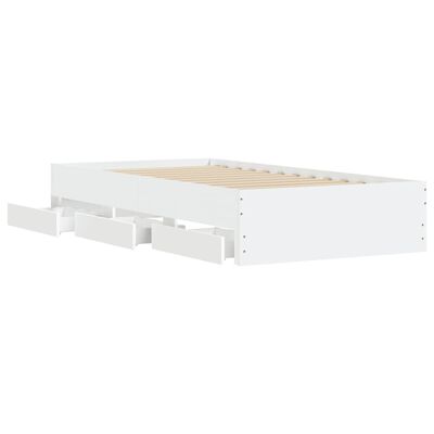 vidaXL Okvir kreveta s ladicama bijeli 90 x 190 cm konstruirano drvo