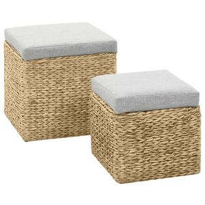 vidaXL 2-dijelni set taburea od morske trave sivi
