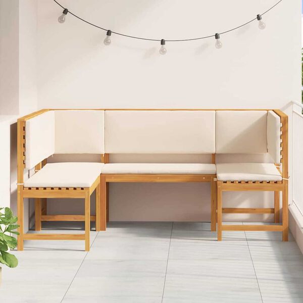 vidaXL Set vrtne klupe 3 pcs Smeđa Čvrsto drvo akacije