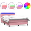 vidaXL Krevet s oprugama i madracem LED ružičasti 160x210 cm bar&scaron;unasti