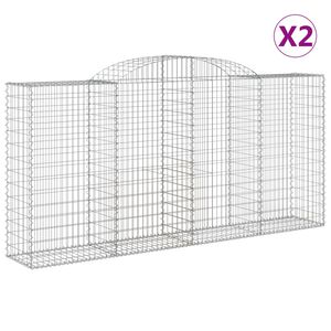 vidaXL Lučne gabionske ko&scaron;are 2 kom 300x50x140/160cm pocinčano željezo