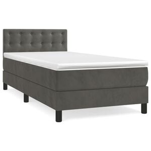 vidaXL Box spring krevet s madracem tamnosivi 80 x 200 cm bar&scaron;unasti