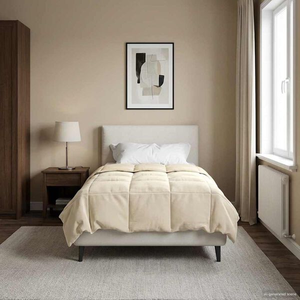 vidaXL Ljetni pokrivač &Scaron;onerisan Krema 155 x 200 cm Mikrovlakna