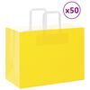 vidaXL Papirnate vrećice 50 kom s ručkama žute 32x17x25 cm