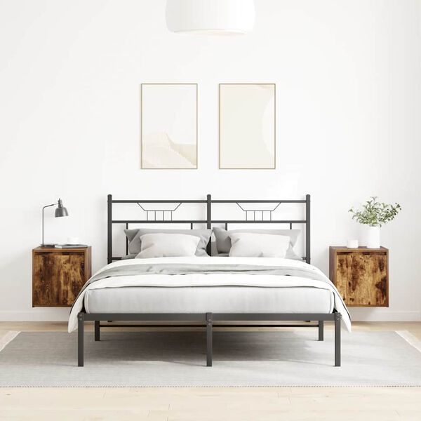 vidaXL Zidni noćni ormarići 2 kom dimljenog hrasta 38x34x40 cm